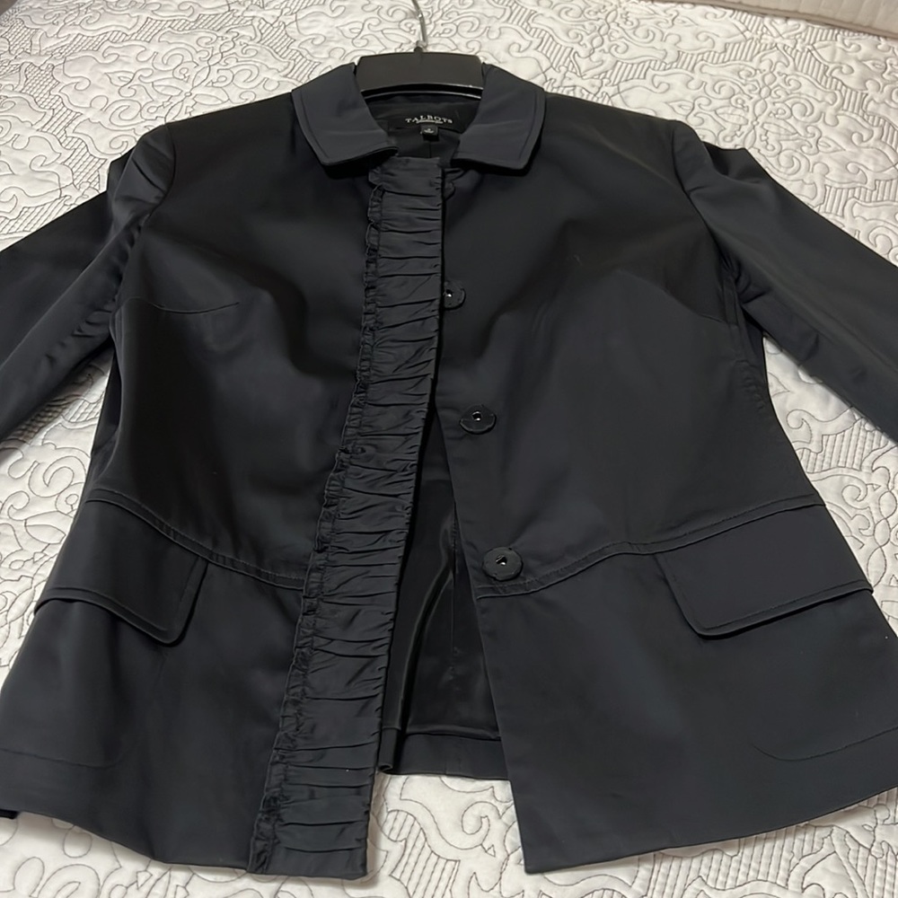 Talbots black ruffle front jacket - Picture 13 of 16